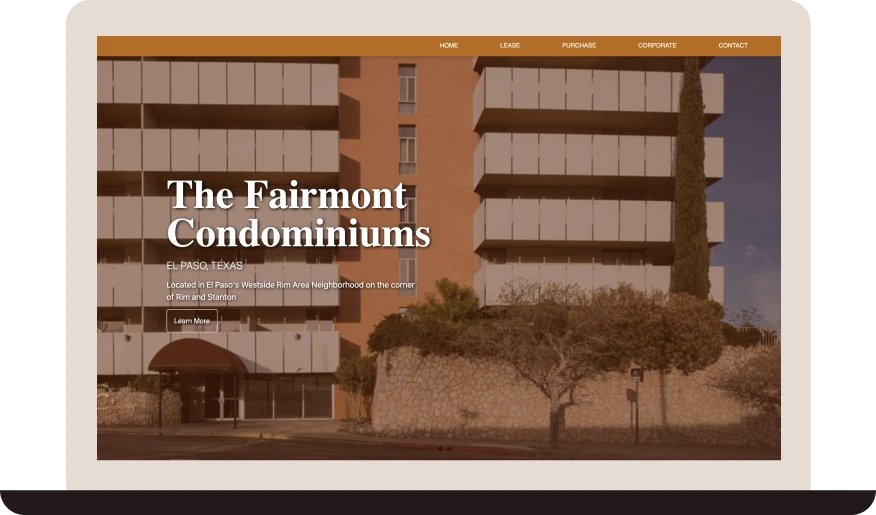 Fairmont Condominiums Website screenshot
