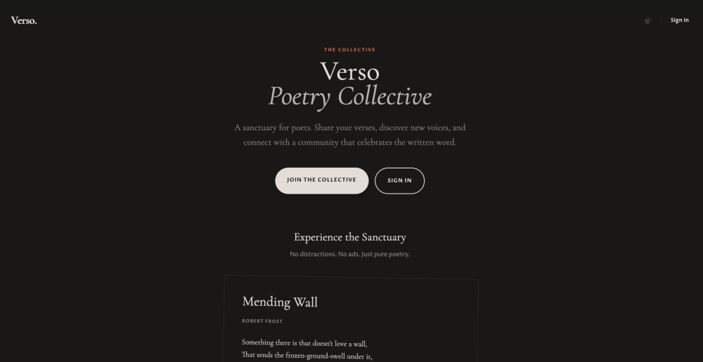 Verso - A Poetry Collective Platform